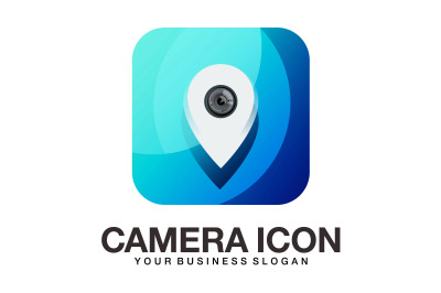 Navigation or location camera logo gradient style template