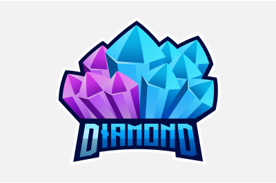 Diamond crystals logo in gradient color style