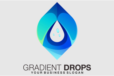 Water Drop logo in beautiful gradient color style vector template