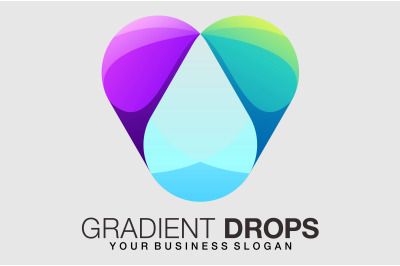 Water Drop logo in beautiful gradient ctolor style vector template