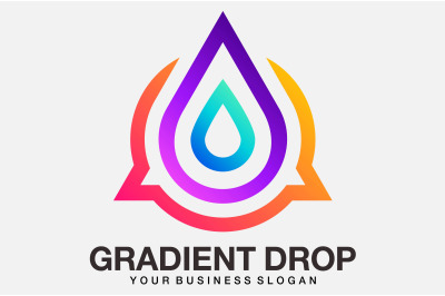 Water Drop logo in beautiful gradient color style vector template