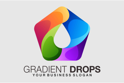 Water Drop logo in beautiful gradient olor style vector template