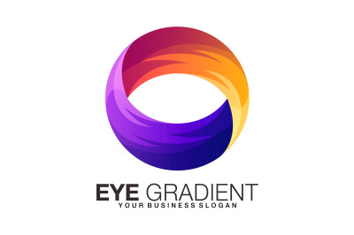 Eye or alphabet O logo in gradient color style