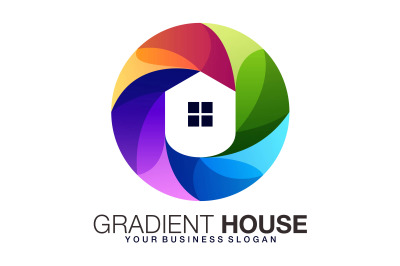 House logo in gradient style real estate business concept