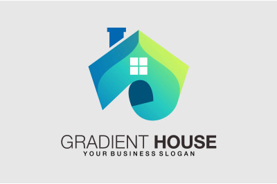 House logo in gradient style real estate business concept