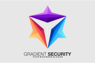 Security logo in gradient color style