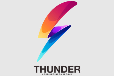 Thunder flash or lightening logo abstract vector template