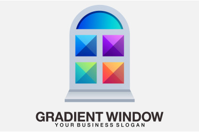 Window logo in gradient color style real estate design