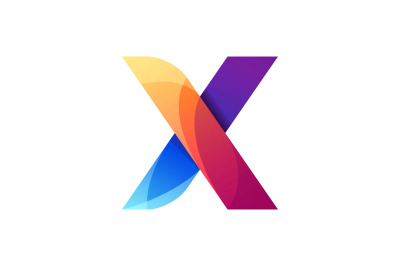 Alphabet X letter initial logo in gradient color style