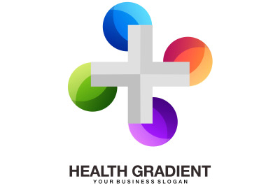 Health logo cross or plus sign medical vector gradient style