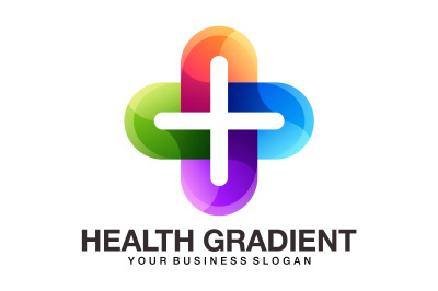 Health logo cross or plus sign medical vector gradient style