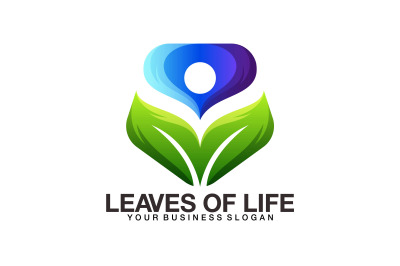 Heart logo with leaf natural health concept abstract logo template