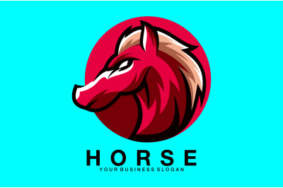 Horse head logo design vector template