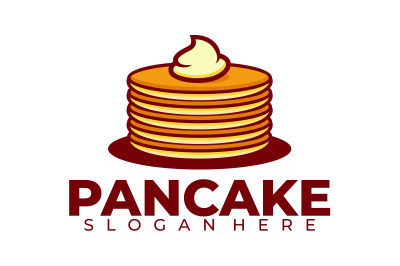 Pancake logo food dessert design vector template