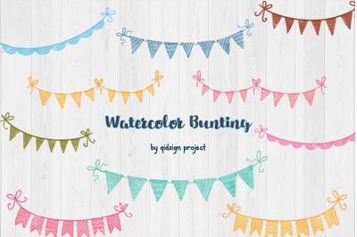 Watercolor Bunting | 10 Variations