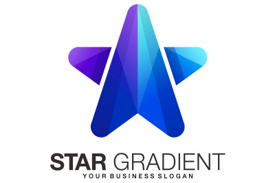 Star logo in gradient color style abstract vector template