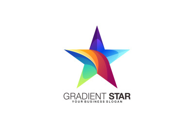 Star logo in gradient color style abstract vector template