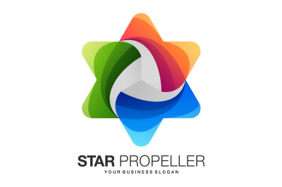 Star Propeller logo in gradeint color style abstract vector template