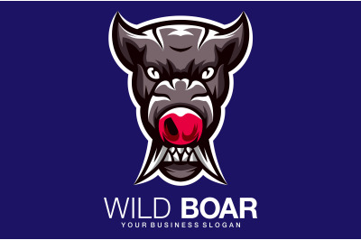 Wild Boar head logo abstract vector template