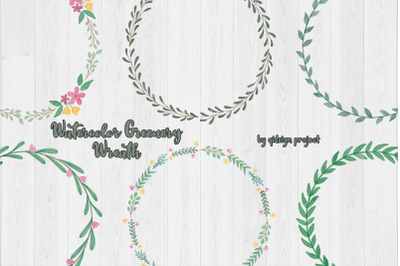 Watercolor Greenery Wreath | 6 Variations