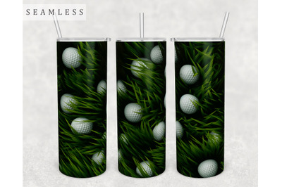 Golf Balls In The Grass Tumbler Wrap, 20 Oz Skinny Tumbler Sublimation