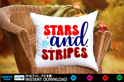 Stars and stripes retro design