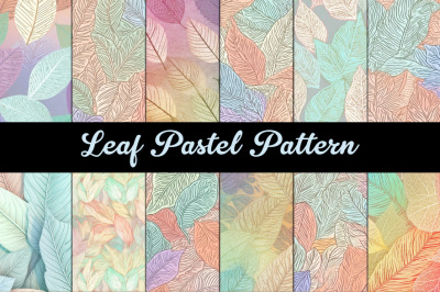 Pastel Leaf Pattern PNG Background