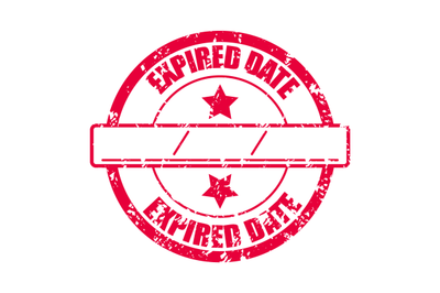 Expired date rubber stamp for product in supermarket