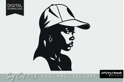 African American Woman in Cap SVG | Black Girl SVG Cut File