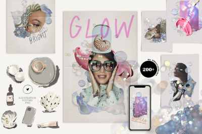Woman glow Collage creator Cuts out
