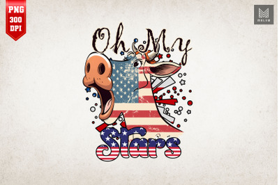 Oh My Stars Funny Cow 4th Of July