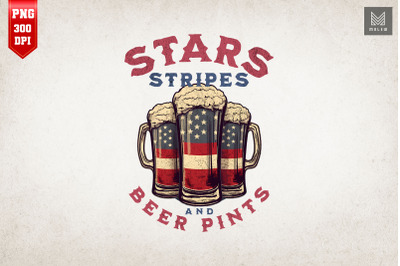 Stars&2C; Stripes&2C; and Beer Pints