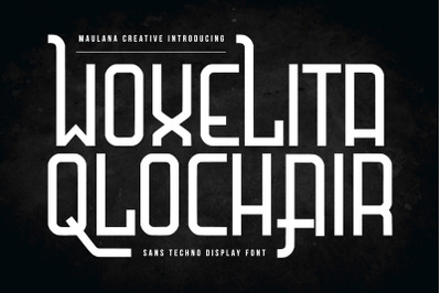 Woxelita Qlochair Sans Techno Display Font