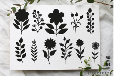 Floral Elements SVG Cut Files | Flower PNG Files | Flowers Cutting