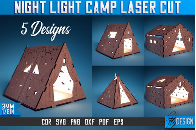 Night Lamp Camp Laser Cut SVG | Night Lamp Camp Laser Cut SVG Design |