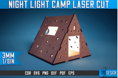 Night Lamp Camp Laser Cut SVG | Night Lamp Camp Laser Cut SVG Design |