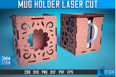 Mug Holder Laser Cut SVG | Mug Laser Cut SVG Design | CNC Files