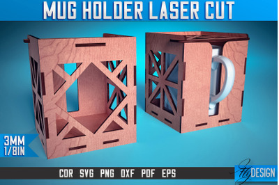 Mug Holder Laser Cut SVG | Mug Laser Cut SVG Design | CNC Files