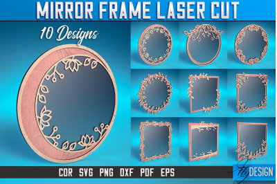 Mirror Frame Laser Cut SVG | Home Design Laser Cut SVG Design | CNC