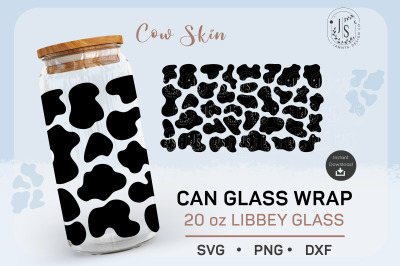 Cow Print SVG 20oz, Animal Skins svg, Can Glass Wrap SVG