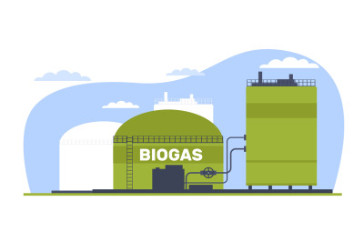 Biogas plant, green energy, alternative diesel. Environmental care, ec