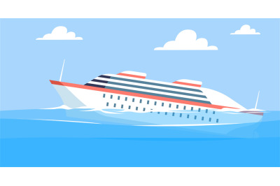 Ship, cruise ship sinking at sea. Water transport accident in ocean, d