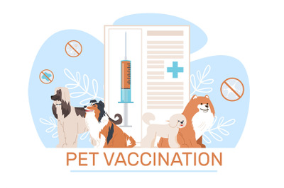 Vaccination of pets&2C; cat and dog professional health care. Vet passpor