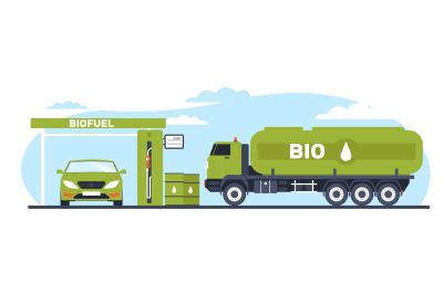 Concept of biofuel as renewable energy source&2C; biofueling&2C; biofuel car