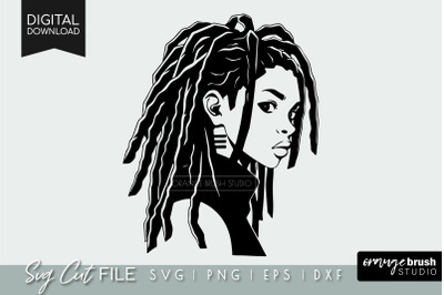 Black Woman With Locks SVG File For Cricut Melanin SVG