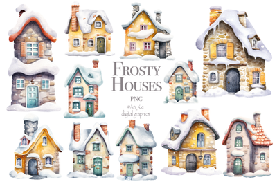 Winter Houses Clipart
