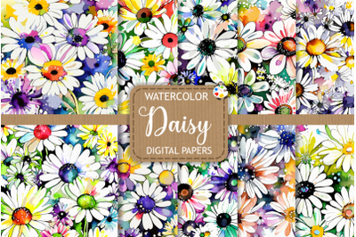 Watercolor Vector Daisy Flower Papers