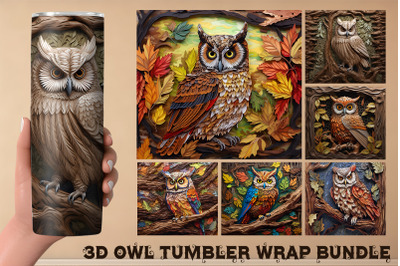 3D Owl Tumbler Wrap Bundle
