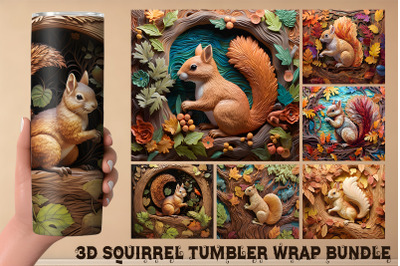 3D Squirrel Tumbler Wrap Bundle