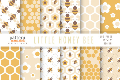 Little Honey Bee Digital Paper - Bee/Bee Hives - BW006A